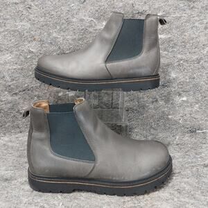 Birkenstock Stalon Chelsea Boots Men's Size 43 US 10 Grey Leather Casual